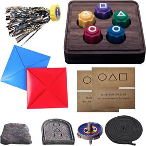 Gonggi Korean Game, Gonggi Korean Tossing Game Set (Korean Traditional Play Game) Jebi chagi Gonggi Stone catching Game Biseokchigi Paeng-y DDAKJI Family Party Game Game Collections (1 Set)