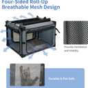 NEZUC Collapsible Dog Crates for Large Dogs Portable Soft Sided Travel Dog Carrier for Indoor & Outdoor, 4-Door Foldable Pet Kennel with Durable Mesh Windows (Gray, 24.0" L x 17.0" W x 17.0")