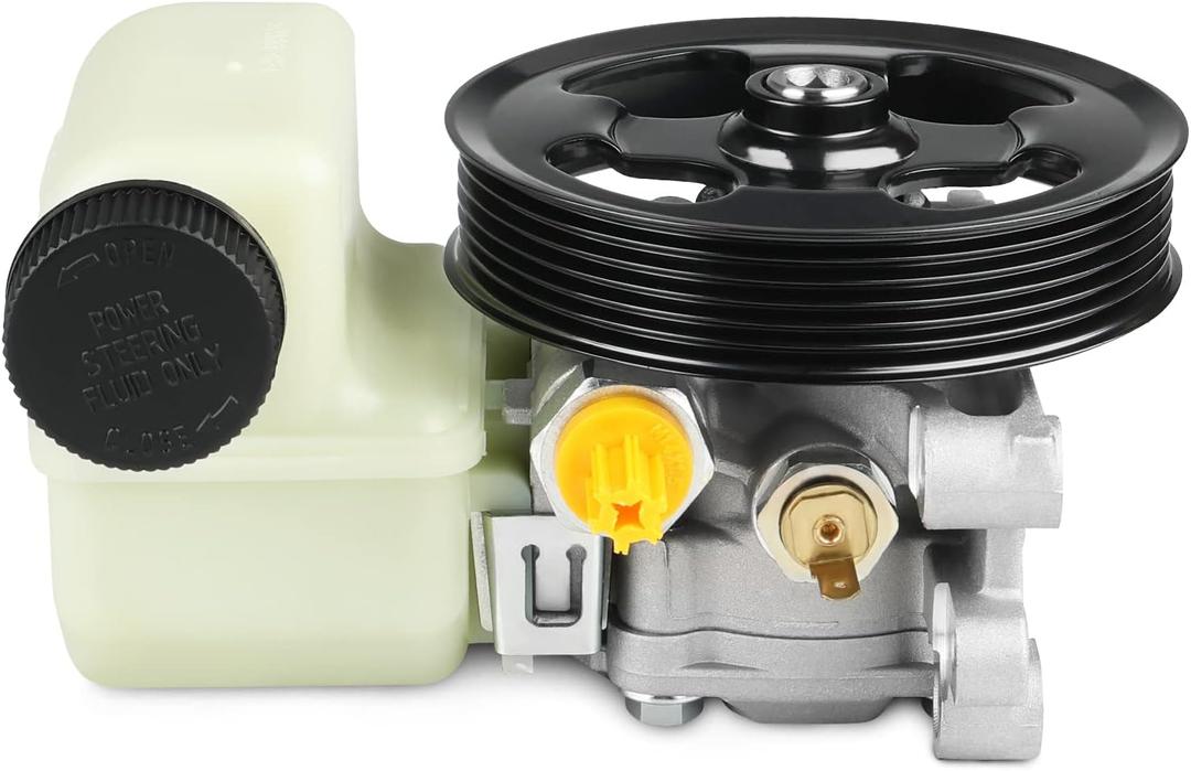 WMPHE Power Steering Pump with Pulley & Reservoir Compatible with Mazda CX-7 L4 2.3L - 2007 2008 2009 2010 2011 2012, Mazda CX-7 L4 2.5L - 2010 2011 2012, Replacement for EG2132600A, BGJ6E32600B