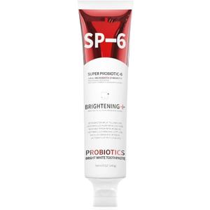SP-6 Probiotic Whitening Toothpaste - Enhanced Formula with 6 Probiotics for Teeth Whitening and Gum Health - Enamel-Safe, Fluoride-Free, Fresh Mint Flavor, 4.9Oz 2 pack