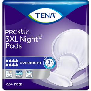 kTena Proskin Women Overngt Pads 3XL 24Ct, 2 Pack