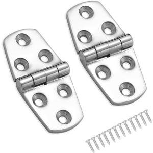 Heavy Duty Marine Boat Hinges 316 Stainless Steel, 3 x 1.5 Inch, Sturdy Deck Cabinet Door Hinges with Screws (Pack of 2)