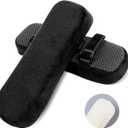 ZNCMRR 2 Pack Office Chair Armrest Pads Covers with Memory Foam Elbow Pillow for Forearm Pressure Relief, Black Arm Rest Covers for Office Chairs, Wheelchair, Comfy Gaming Chair(Black)