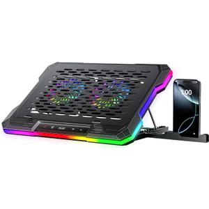 ChillCore 2 Detachable Fans RGB Gaming Laptop Cooling Pad, Rapid Cooling for 15.6-19.3" Laptops, Variable Speed Control, 8 Adjustable Heights - K6 RGB