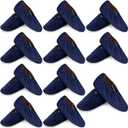JaGely 11 Pairs Reusable Shoe Covers Non Slip Cloth Washable Thickened Bowling Shoe Covers for Indoors Men Women(Navy)