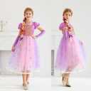 Purple Dress Princess Costume Girls Dress Up for Birthday Party Christmas Theme Outfit Accessory (Purple), Size: 5-6 Years