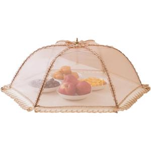 1Pcs Food Nets for Outdoors,24"Fruit Cover Against Fruit Flies,Picnic Food Covers Mesh Reusable Collapsible for Picnics,Outdoor Camping, BBQ Accessories Kitchen & Dining (Brown)