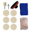9Pcs/Set Glass Polishing Kit, 100g Cerium Oxide Powder Polishing Kit with Towel Polishing Wheels Set Polish Pads, Deep Scratch Remover for Windscreen and Glass Repair (2)