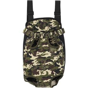 Legs Out Front-Facing Dog Carrier Hands-Free Adjustable Pet Puppy Cat Backpack Carrier for Walking Hiking Bike and Motorcycle (X-Large, Camouflage)