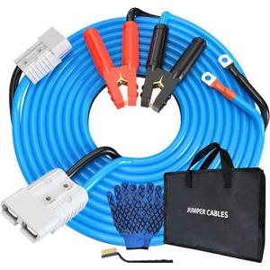 0 Gauge 30 Feet Jumper Cables Heavy Duty for Car, Quick Connect Plug Sets 1000 Amp Automotive Booster Jumper Cables for SUV and Trucks with Carry Bag, Gloves, Brushes