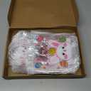 Ovveroche 20 Pcs Easter Bunny Clear PVC Gift Bags with Handles 7.87x7.87x2.76 Inches Reusable Party Favor Bags for Bridal Baby Shower Wedding Birthday Party Supplies Easter Bunny