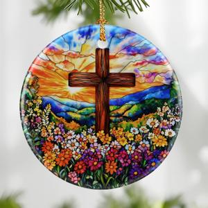 Cross Ornament: Christmas Ornaments, Religious Christmas Decorations for Tree, Catholic Ornament & Christian Holiday Decor | Religious Cross Gifts, Christian Gifts - Design A