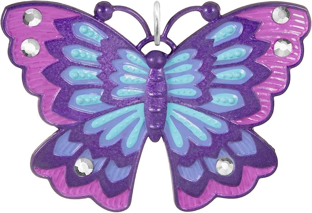Hallmark Keepsake 1" Miniature Christmas Ornament, Mini Little Purple Butterfly, Metal