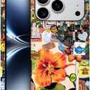 Case for iPhone 17 Pro - Slim Fit Anti-Scratch Phone Case for Girl Women - Collage Bloom Flower Vintage Disco (Frosted)