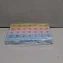 FHORAIN Monthly Pill Organizer 28 Day, 4 Weeks Pill Box 7 Day, XL Weekly Medicine Organizer for Vitamins, Fish Oil, Supplements (Multicolor) (Blue-white-pink-yellow)