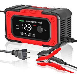 Car Battery Charger - 12V 6A Fully-Automatic Smart Battery Charger, Battery Maintainer Trickle Charger, Battery Desulfator and Repair with Temperature Compensation for Lead Acid AGM Battery Charging