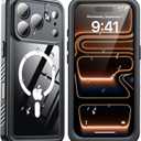 ANTSHARE for iPhone 17 Pro Case, Compatible with Magsafe, IP68 Waterproof Case, [Built-in Screen Protector] - 12 FT Military Dropproof - Full Body Heavy Duty Rugged Phone Cover - Black/Clear
