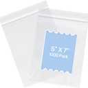 Joybest 5 X 7 Inch (1000 Pcs) Clear Plastic Bags, Reclosable Zipper Poly Bags with Resealable Zip Top Lock for Prints, Cards, Envelopes, Jewelry