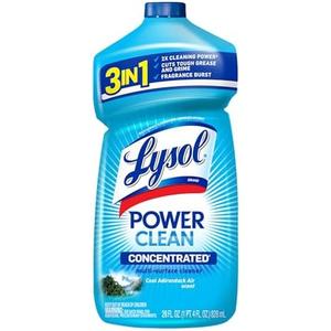 Lysol Power Clean Multi-Surface Cleaner, 2x Concentrated Pour, Cool Adirondack scent, 28 Fl Oz