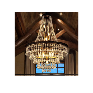 Wellmet French Empire Crystal Chandeliers, Antique Bronze Chandeliers 10 Lights, Rustic Farmhouse Chandelier High Ceiling Light Fixture for Entryway, Foyer, Dining Room, Staircase (Bronze, 28 Inches)