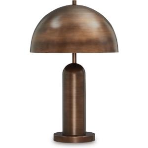 Signature Design by Ashley Wendfield Industrial Metal Table Lamp with On-Off Switch and 2 Sockets, Dark Brown