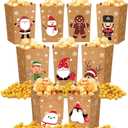 Weekgrat 90 Pcs 9 Styles Christmas Santa Claus Popcorn Boxes Cardboard Popcorn Bags Snack Boxes Spooky Treat Bags for Candy Biscuits Party Favors