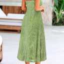 BTFBM Women's Summer Dress Sleeveless Spaghetti Strap Midi Dress Sexy Cowl Neck Floral Cocktail Dress Party Dresses (Green)
