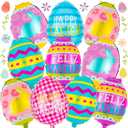 20 PCS Easter Egg Balloons, Happy Easter Foil Balloons, Egg Mylar Balloon for Party Decorations Supplies