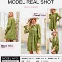 Dokotoo Womens 2025 Boho Dress Tassel V Neck Long Sleeve A Line Casual Hollow Out Lace Ruffle Party Dresses (M)