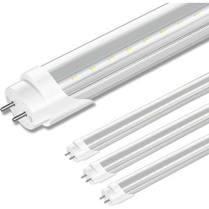 4 Pack T8 LED Bulbs 4 Foot, 24W 3000LM, 6000K Daylight, Ballast Bypass, Dual Ended Powered Type B Light Bulbs, LED Fluorescent Tube Replacement T8 T12, Non-dimmable