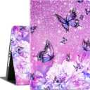 Case for iPad 9th Generation, iPad 8th Generation Case, iPad 7th Generation case, iPad Cases 9th Generation 10.2 inch Multi-Angle View Adjustable Stand Shockproof Auto Wake Sleep, Flower Butterfly