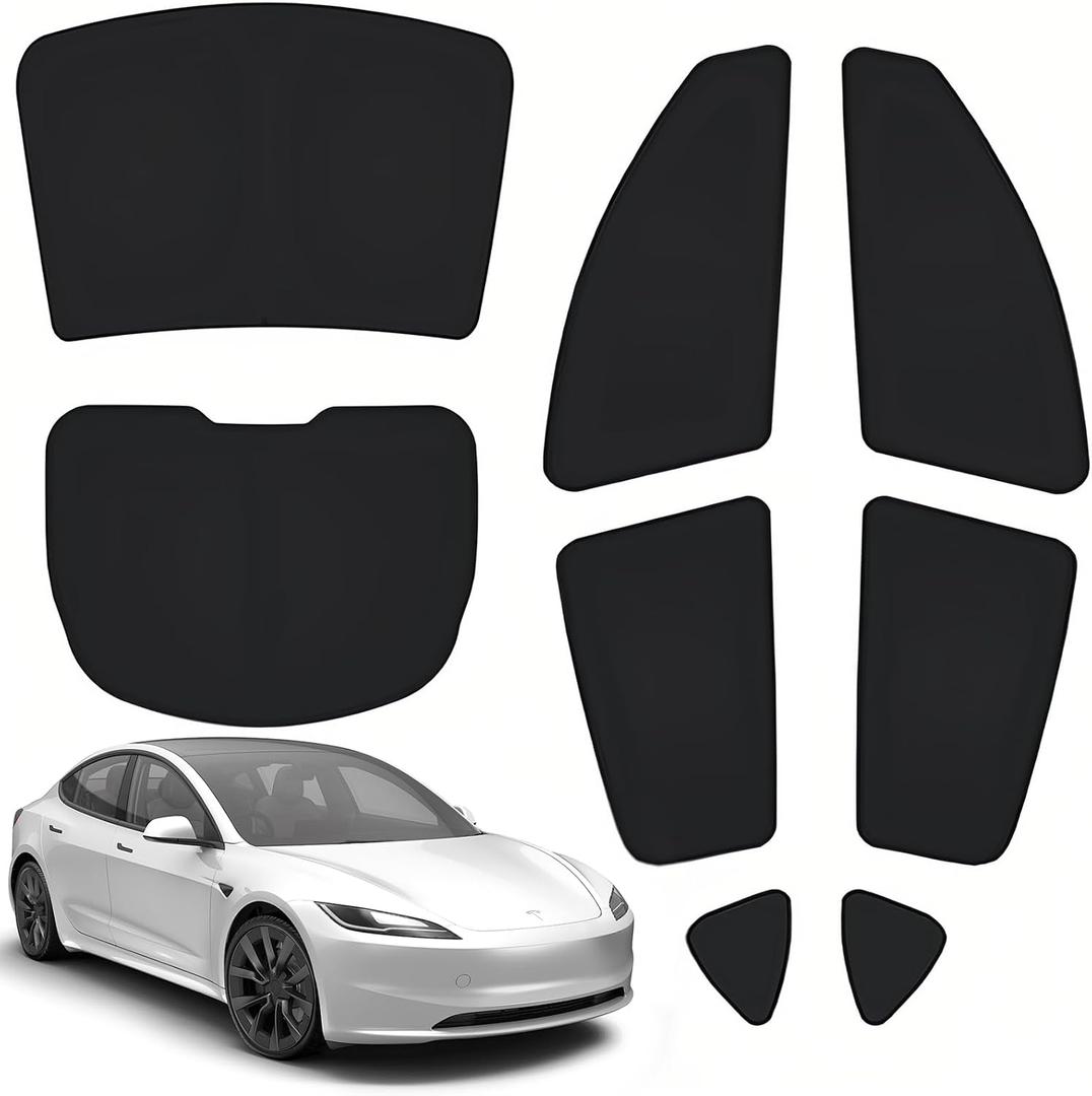 Removable Front Door Window Tints for Tesla Model 3/Y/YL - Reusable Car Window Film for Front & Rear Side Windows, Easy to Install, No Bubbles, Sun Protection (20% VLT, Model 3-Rear Side)