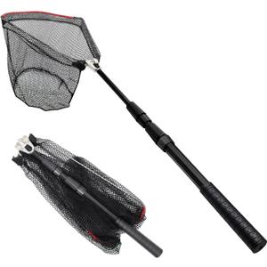 SAN LIKE Fishing Net Fish Landing Net Collapsible Fish Net with Anti-Slip Telescoping Rubber Pole Handle for Kids Adults in Saltwater Freshwater Multi-Size Extending to 37/42/43/51/69/71/89/98inch