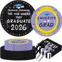 200Pcs The One Where They Graduate 2026 Decorations Graduation 2026 Plates and Napkins Friends Graduation Party Decorations for Congrats Grad Teacher Class of 2026 Graduate Party Supplies Serves 50