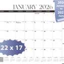 2026 Desk Calendar, Large Desk Calendar 22" x 17" (Jan 2026 - Jun 2027) Monthly Desktop Wall Planner for Family Teacher School Office Supplies, Black-White