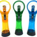 Water Misting Fans Portable Personal Handheld Spray Fan Cooling Outdoor Cooler, Pack of 3 (Blue/Green/Yellow)