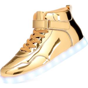 APTESOL Unisex LED Shoes High Top Light Up Sneakers for Women Men, Size 37