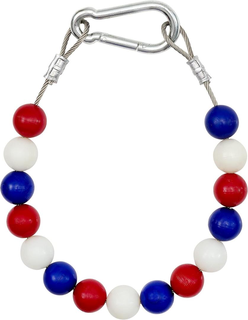 Flagpole Retainer Ring Beaded Red/White/Blue Keep Flag Close to Pole USA Made (15)