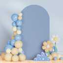 Fitted Spandex Arch Cover Backdrop Fabric 5FT Wedding Arch Covers Dusty Blue Chiara Backdrops Cover for Round Top Arch Frame Cover Arched Wall Backdrop Panel for Balloon Baby Shower Birthday