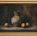 HUARCEY Gold Framed Vintage Wall Art for Living Room, Fruits Painting Prints Shelf Decor for Kitchen, Aesthetic Bedroom Wall Art, Best Gifts for Friends or Family - Ceramic and Fruit 16L x 12W