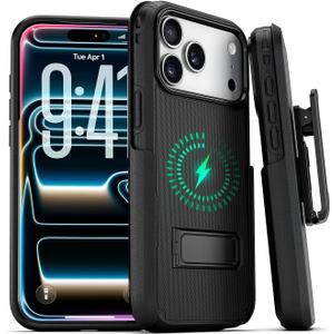MOTIVE for iPhone 17 Pro Max Case with Belt Clip, Rugged Dual-Layer, Shockproof 17 iPhone Pro Max Holster case Belt Clip, Slim Wireless Charging Compatible, Durable Kickstand, 6.9 | Ranger v2 Series (Black)