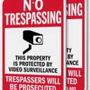 SmartSign California No Trespassing Property Protected By Video Surveillance Sign (Code 602) - 2 Pack, 18 x 12 inch, 2mm Aluminum Composite, Red/Black on White