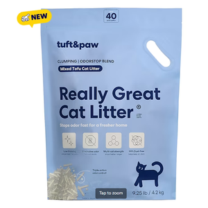 Tuft & Paw Really Great Cat Litter OdorStop Mixed Tofu Litter, Low-tracking, Multi-Cat Strength, Grey, 9.25 lbs.