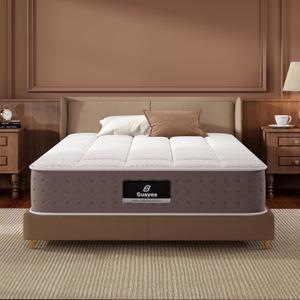 Twin Mattress, 8 Inch Hybrid Twin Size Mattress in a Box, Cooling Gel Memory Foam Mattresses with Individual Pocket Springs, Pressure Relief, Medium Firm Feel, Motion Isolation, Fiberglass-Free