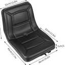 Universal Tractor Seat Black, Heavy Duty 220lb Capacity w/Drainage Hole & Slide Rails for Forklifts Tractors Mowers