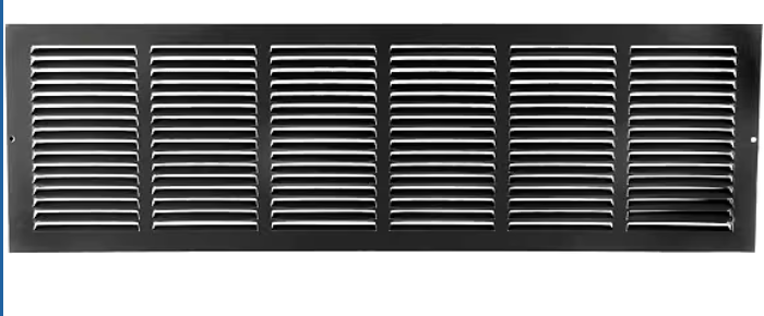 30"w X 8"h Steel Return Air Grilles - Sidewall and Ceiling - HVAC Duct Cover - Black [Outer Dimensions: 31.75"w X 9.75"h]