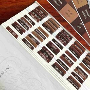 Thinkor Reposition Laminated Bible Tabs, Large Print Stickers, Easy to Read & Apply Bible Tabs for Women & Man (Earthy Brown)