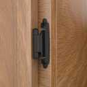 Chibery 3/8 Inch Inset Cabinet Hinges, 25 Pairs(50 Pack) Self Closing Flush Face Mount Hinges with Door Bumper, Variable Decorative Hardware for Bathroom, Furniture, Kitchen Cabinet Doors, Matte Black