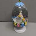 Easter Bunny Snow Globe for Easter Decorations, Easter Bunny Cradling a Chick Design with Lighting Functions，USB or Battery Operated