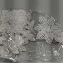 WILLBOND 36 Pieces White Christmas Poinsettia Flowers with Clips Glitter Christmas Tree Ornaments for Tree Artificial Poinsettia Flowers for Xmas Trees Wreath New Year Decoration